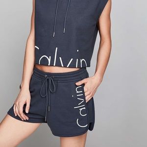 calvin klein navy loungewear shorts